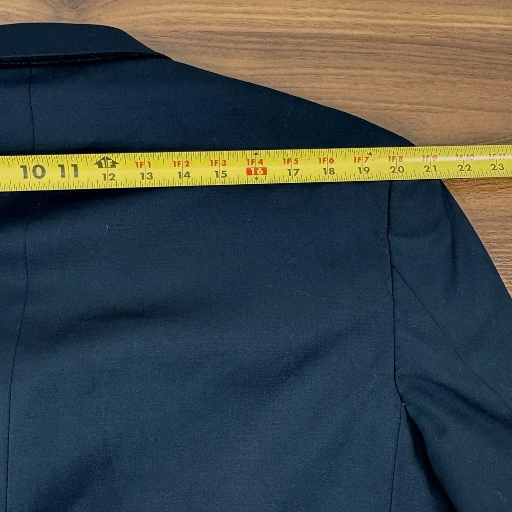 Kenneth Cole Suit Jacket Mens 46R Black Wool Blend Two Button Blazer Corpcore